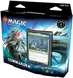 Magic: The Gathering Commander Legends – Reap the Tides | 100 Card Ready-to-Play Deck | 1 Foil Commander | Blue-Green