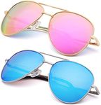 EYEGUARD 2 Pack Bifocal Reading Sunglasses for Women and Men UV400 Protection Classic Aviator Sun Readers 2.5