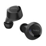 Belkin SoundForm Bolt True Wireless Earbuds, Wireless earphones with up to 28H of battery life and Mono Mode, IPX4 sweat and water resistance, Bluetooth headphones with mic for iPhone, Galaxy and more