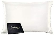 Celestial Silk 100% Silk Pillowcase for Hair Luxury 25 Momme Mulberry Silk, Charmeuse Silk on Both Sides Envelope Closure -Gift Wrapped- (Queen, Natural Undyed White)