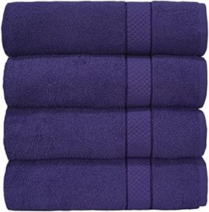 Casabella Luxury Pack Of 4 Bath Sheet 100% Egyptian Cotton Super Soft towel_Purple