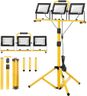 Zetunlo 21000Lumen LED Work Lights with Stand - 3 Head Portable Work Light with 16FT Cord - IP66 Waterproof Tripod Worklights for Outdoor Indoor Job Site Workshop Garage Construction Site Lighting