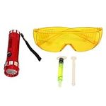 Auto Air Conditioner Flashlight, Leak Detector Tool Bright Light UV Protective Glasses Kit for Car Repairing