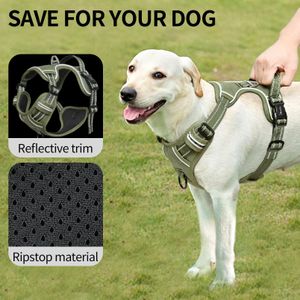 HEELE No-Pull Dog Harness, Adjustable Padded Reflective, Green, Small