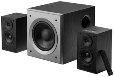 Edifier M601DB Bookshelf Coaxial Bluetooth with Optical & Auxiliary Speakers with 8 Inch Wireless Subwoofer, 2.1 Computer System Bluetooth 5.1 AptX,110W RMS, Black