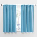 NICETOWN Thermal Insulated Blackout Draperies - Short Solid Curtains for Kid's Room Privacy Protection (42-Inch x 45-Inch, Teal Blue, 1 Pair)