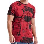 RONOMO Men's Fashion Printed Tee Top Casual Print T-Shirt (FK Wine Red XL)