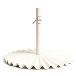 Business & Pleasure Co. The Clamshell Base - Outdoor Patio Umbrella Base - Antique White, 55lbs