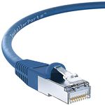 InstallerParts (10 Pack) Ethernet Cable CAT6 Cable Shielded (SSTP/SFTP) Booted 1 FT - Blue - Professional Series - 10Gigabit/Sec Network/High Speed Internet Cable 550MHZ