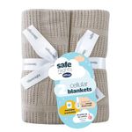 Silentnight Safe Nights Baby Blanket - Pack of 2 Soft 100% Cotton Cellular Baby Blanket for Newborn Ideal for Cot, Crib, Moses Basket and Pram - Baby Essentials - 2 Pack - Grey