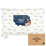 KeaBabies Toddler Pillow with Pillowcase, Jumbo 14X20 - Soft Organic Cotton Toddler Pillows for Sleeping - Machine Washable - Perfect for Travel, Toddler Bed Set (Plane)