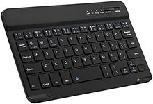 Ultra-Slim Bluetooth Keyboard Portable Mini Wireless Keyboard Rechargeable for Apple iPad iPhone Samsung Tablet Phone Smartphone iOS Android Windows (7 inch Black)