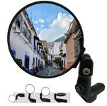 Hafny NEW Bar End E-Bike Mirror, Large Bicycle Mirrors for Electric Bike, HD Automotive Grade Glass Bicycle Mirror, Safe Blast-Resistance Cycling Mirror (HF-M958S-FR08) (Anti-glare Blue Glass)