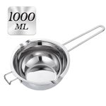 Double Boiler - 1000ML Melting Pot with Heat Resistant Handle, Stainless Steel Large Baking Tools for Melting Chocolate, Butter, Candy and Candle