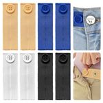 Gjinxi 8PCs Pants Waist Button Extender, Adjustable Waist Buckle Set, Instant Waistband Extension for Women Men, No-Sew Pants Waist Extenders, Button Adjuster for Pants, Jeans, Skirts, Sleeves