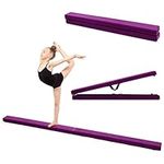 Holdfiturn 7FT 2.1M Folding Gymnastic Balance Beam with Carrying Handles - Ideal for Kids Training Home Gym Exercise Beginner to Pro, Non-Slip Surface