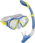 U.S. Divers Admiral Adult Snorkel Combo - Leak-Free Comfortable Mask Fit with Adjustable Strap, Wide Two-Window Visibility, Enhanced Flexibility - Travel Series | Unisex Adult, Blue/Yellow