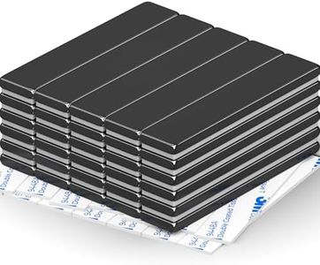 FINDMAG Strong Neodymium Magnets, Heavy Duty, 30 Pack, Magnetic Bar Earth Magnets with Double-Sided Adhesive, Perfect for Doors, Refrigerators, Office, Garage, Kitchen, 60x10x3mm, Black