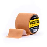 SPORTTAPE Tan Zinc Oxide Tape - 5cm x 10m - High Strength Athletic Tape, Blister Prevention Tape | Sports Strapping Tape & Shoulder Tape for Rugby, Gym, Weightlifting