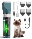 oneisall Cat Clippers for Matted Fur, 5-Speed Quiet Cordless Cat&Dog Grooming Clippers for Long Hair,IPX6 Waterproof Dog Trimmer Shaver for Dogs Cats Animals