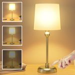 Cordless Table Lamp, Portable LED Desk Lamp, 6000mAh Rechargeable Battery Powered Night Light, Stepless Dimmable Touch Lamp for Bedside, Bedroom, Dining Room, Bar, Camping, Balcony, LED Bulb Included