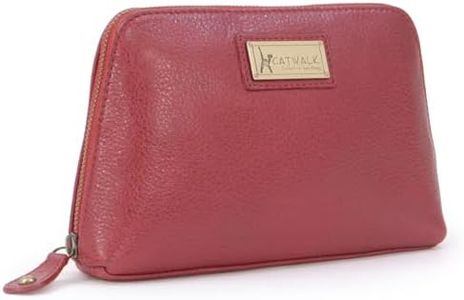 CATWALK COLLECTION HANDBAGS - Vera Pelle - Porta Cosmetici/Pochette per Trucchi Donna/Borsa da toilette/Beauty Case da viaggio - Scatola Regalo - Emma - ROSSO