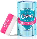 Craftopia transfer paper tape roll 6 inch x 50 feet clear with blue alignment grid, 10 bonus ft perfect for cricut cameo self adhesive vinyl for signs stickers decals walls doors windows