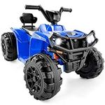 Best Choice Products 12V Kids Ride-On Electric ATV, 4-Wheeler Quad Car Toy w/Bluetooth Audio, 2.4mph Max Speed, Treaded Tires, LED Headlights, Radio - Blue