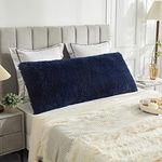 LIFEREVO Royal Blue Plush Faux Fur Body Pillowcase,Luxury Shaggy Ultra Bed Pillow Covers 20"x54" for Home Decor Bed Couch,Microfiber Long Pillowshams for Adults Pregnant Women/Mother/Wife(Navy)