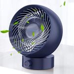 SmartDevil Mini USB Fan, Small Desk Fan with Strong Wind, Quiet Operation Portable Personal Fan for Home Office Bedroom, (Blue)