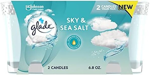 Glade Candle Jar, Air Freshener, Sky & Sea Salt, 3.4 oz, 2 Count