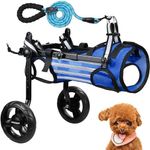 Lokshun 2024 Upgraded Dog Wheelchair for Back Legs Small Wheelchair for Dogs with Disabled Hind Legs Walking Adjustable Dog Carts with Heavy Duty Wheels & Patented (S)