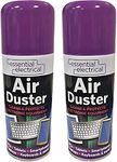 2X Professional Compressed Air Duster Can Spray Gun Non-Contact Cleaning for Electronic Equipment & Difficult to Reach Areas for Pc Tablet Smartphone Keyboards & Moues