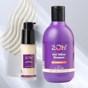 2.Oh! Italian Tone & Repair Combo | Purple Shampoo for Grey, Coloured, Blonde, Highlighted Hair + Hair Serum for Dry Frizzy Hair | Toner + Repair Serum for Damaged Hair with Active Repair Catalysts