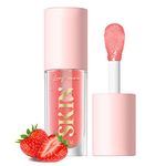 LANGMANNI Moisturizing Lip Oil,No-Sticky Lip Gloss Lip Balm Lip Care,Fruit Flavoured Lip Oil For Dry Lip's Moisturizing Hydrating And Nourishing (Strawberry)