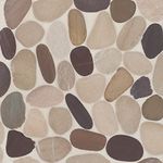 Bedrosians Waterbrook Jumbo Sliced Pebble Mosaic, Tan, Brown & Cherry (11-Pack, 11 SF)