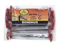 Bondhus 13187 8 Piece Hex and Ball End Tip Graduated Length T-Handle Set with ProGuard Finish, 2mm-10mm