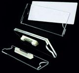 NEILL Acrylic Name Badge Holders Clear Label Holders (Pack of 6pcs) with Blank Printable Paper Inserts Name Badge Holder Custom Name Tag_ (Size 1.18"x 3.0")_Clear