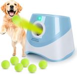 Orifesio Automatic Dog Ball Launcher, Automatic Ball Thrower for Dogs with 6PCS 2'' Tennis Balls, Interactive Pet Toys for Small Dogs, Pet Launcher Throwing Machine Outdoor, Blue