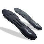 Superior Massaging Liquid Shoe Inserts, Comfort and Shock Absorbing Insoles, Foot Relief Glycerine Filled Insole for Women and Men, Black, XS (6 US Women's)