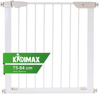 KIDIMAX Treppenschutzgitter 75-84 cm, ohne Bohren, Türschutzgitter für Kinder, Hunde und Katzen, mit Auto-Close & Keep-Open Funktion, Treppengitter weiß