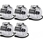 Levin Tally Counter, 4-Digit Clicker Counter, Metal Hand Tally Counters Clicker Pitch Counter for Counting, Knitting, Coaching, Golf, Lap, Fishing (Pack of 5)