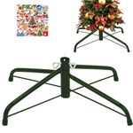 Christmas Tree Stand Folding Christmas Tree Base Holder for 4-7 Ft Artificial Trees Replacement Xmas Tree Stand Fits 0.5-1.25 Inch Pole (45cm/Green)