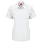 Red Kap Women's Short Sleeve Performance Knit Pocketless Core Polo, White, Large