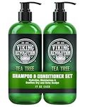 Viking Revolution - Mens Shampoo and Conditioner - Moisturizes and Strengthens - Shampoo Men and Conditioner with Vitamin B5, Biotin and Jojoba Oil - Tea Tree - 17 Oz / 500ml Each