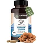 Longevity Botanicals Organic Maitake Mushroom Capsules - Ultra Concentrated Maitake Supplement Promotes a Balanced Immune System - 100% Fruiting Body - 120 Capsules