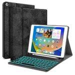 JUQITECH Backlit Keyboard Case for iPad 9th Generation (2021)/8th Gen (2020)/7th Gen(2019) 10.2inch, Smart Tablet Cover Case with Magnetically Detachable Wireless Keyboard for iPad 10.2 Pencil Holder