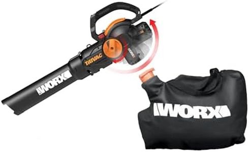 WORX WG512 Trivac 2.0 Electric 12-amp 3-in-1 Vacuum Blower/Mulcher/Vac, Black and Orange