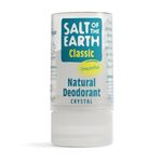 Salt of the Earth - Natural Deodorant Crystal Classic - Effective Crystal Deodorant, Fragrance Free, Vegan, cruelty Free - Suitable for Women, Men, and Kids - 90g