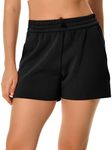 Colorfulkoala Women's High Waisted Ultra Soft Athletic Jersey Shorts Casual Summer Lounge Pants with Pockets (M, Black)